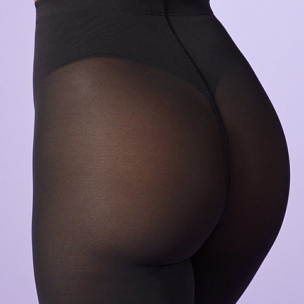 Yitty Black Sheer Mesh Me High Rise Cut Smoothing 80s Shapewear Shorts Size 2X - Picture 3 of 11